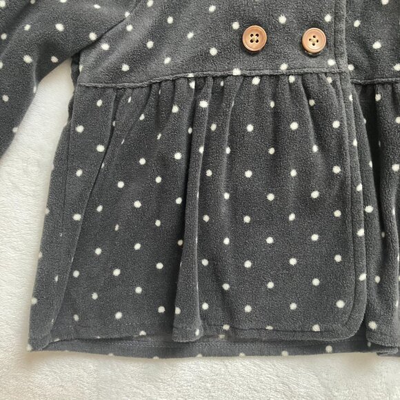Carter’s 18M Black Polka Dot Hooded Fleece Peacoat EUC Toddler Girl - Picture 10 of 16